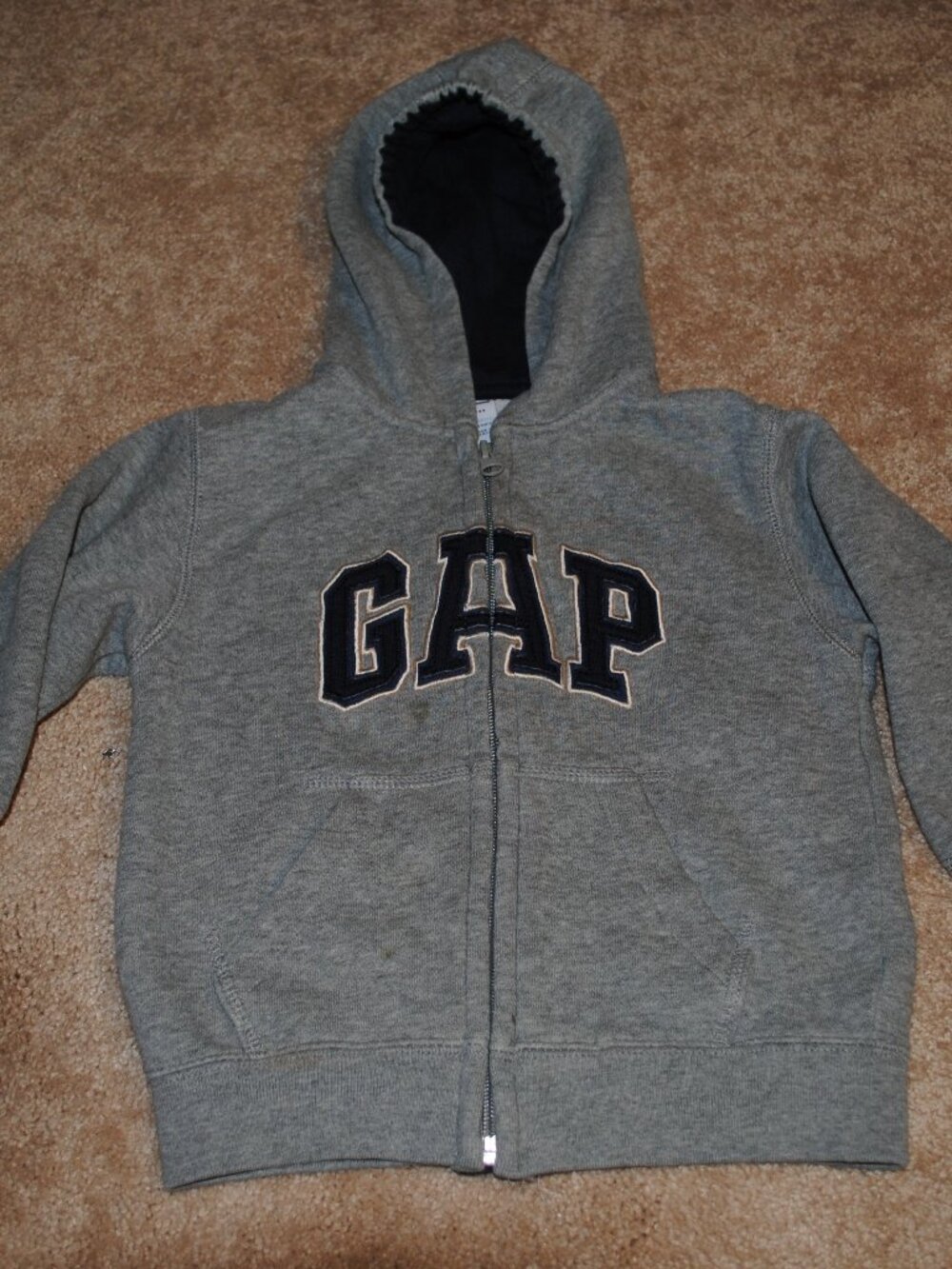 BABY GAP Toddler 4 Years Zip Hoodie Relaxed Logo Gray